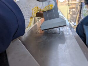 バルコニー　笠木　工事